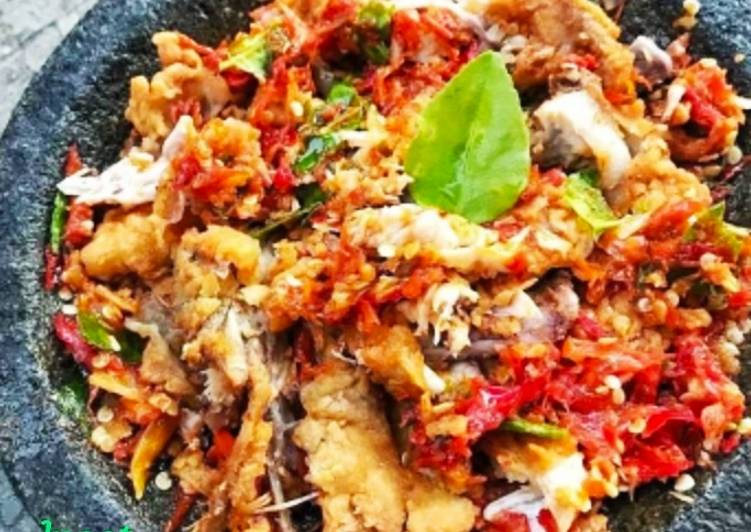 Sambal terasi ayam geprek