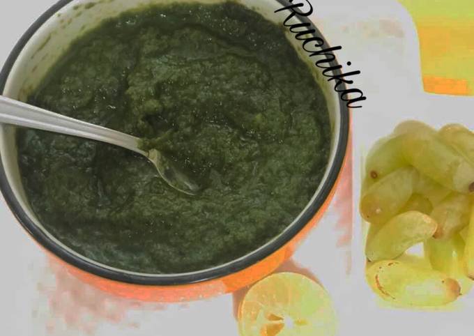 Recipe of Quick Pudina chutney with grapes