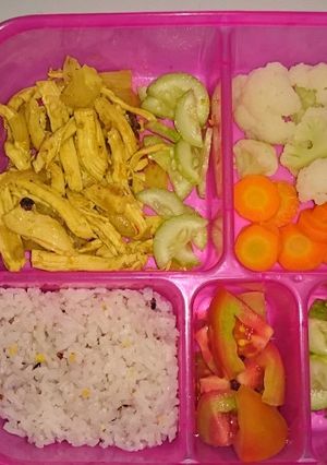 Foto resep 16. Ayam suwir + nasi kongbap for diet no salt