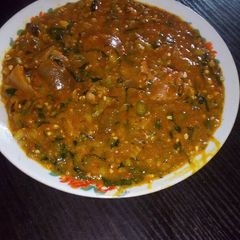 A picture of Ogbono with fresh okro.