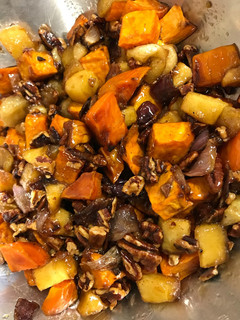 A picture of Apple-Sweet Potato Hash.