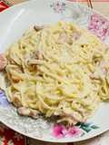Spaghete carbonara cu bacon