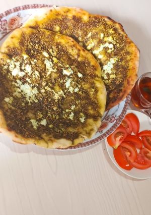 صورة لوصفة مناقيش الزعتر بالجبنة