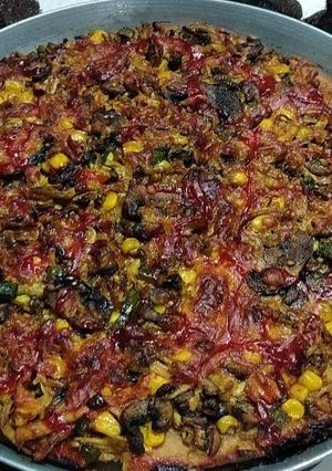 عکسی از دستور پیتزا مرغ