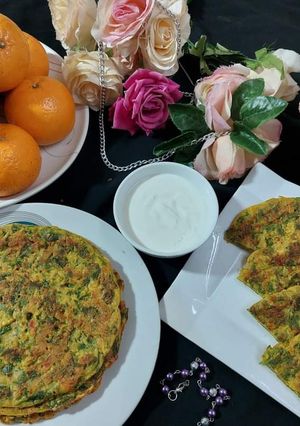 A picture of Palak n Mooli mix besan paratha ya roti 😊.