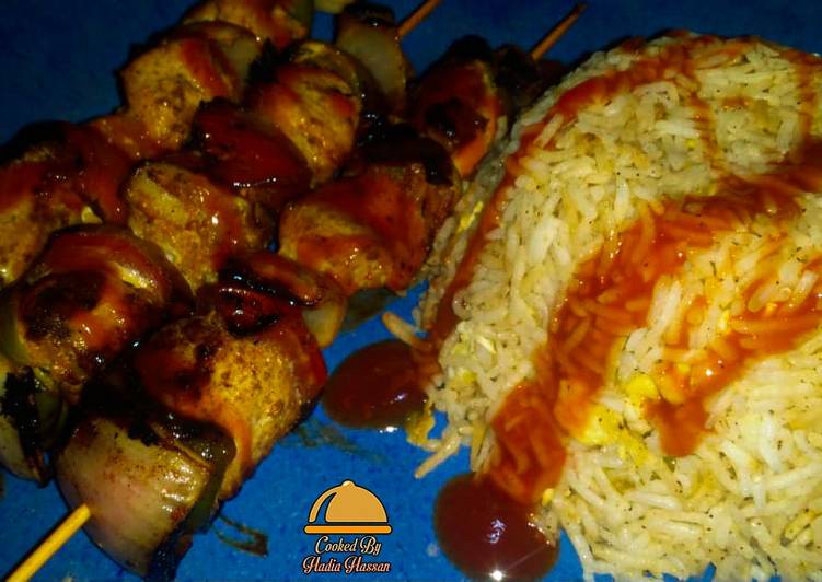 Step-by-Step Guide to Make Super Quick Homemade Shashlik with fried rice 🍚