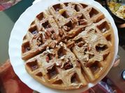 Una foto de waffles dulces de vainilla