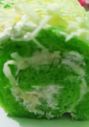 Foto resep Bolu Gulung Pandan Keju Kukus