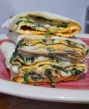 Wrap de omelette de Espinaca