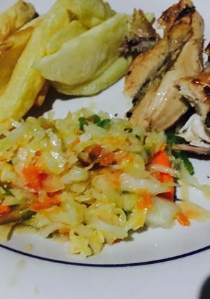 A picture of Steamed cabbage salad.