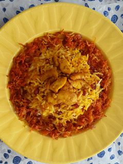 عکسی از دستور هویج پلو با مرغ