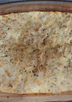 Una foto de Coliflor con pollo al horno