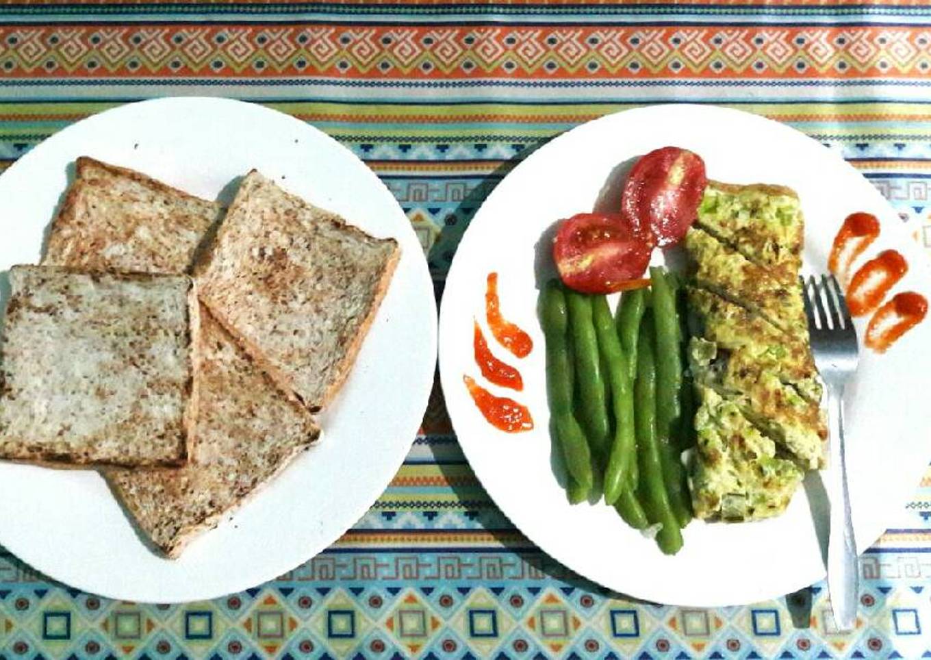 Roti Gandum Bakar Telur Gulung (Menu Diet)