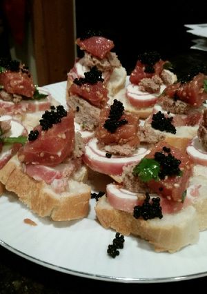A picture of Brad's poke baguette.