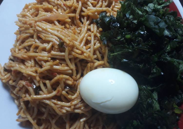 Recipe of Award-winning Spagetti,egg and vegetable