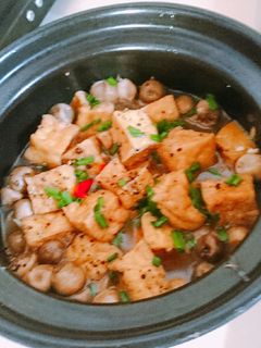 Hình của món Nấm kho đậu hũ.