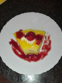 Una foto de Pastel de naranja frío
