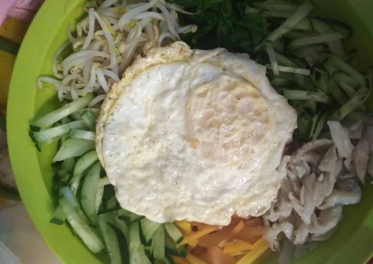 Resep Bibimbab (Nasi Campur Korea) ala aku - menu diet GM day 7 Lezat