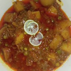 A picture of Three colour Mix sabzi.