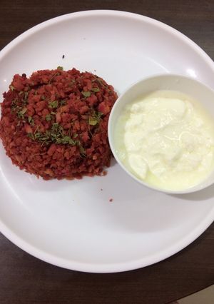 A picture of Beetroot Poha.