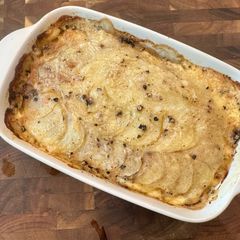 A picture of World's Best Dauphinoise Potatoes - Sounds Posh but Really Just Perfect Cooked in Cream - ENJOY :P.