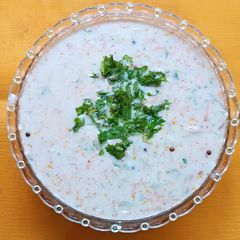 A picture of Carrot Cucumber Tempered Raita.