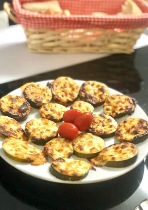 Une photo de Rondelles de courgettes gratinées