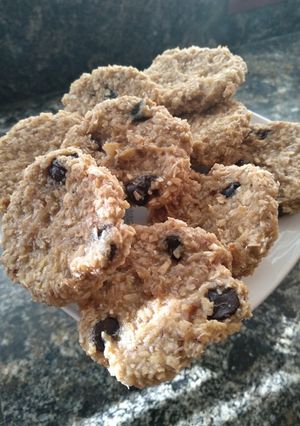 Una foto de Galletas húmedas de banana, avena y coco
