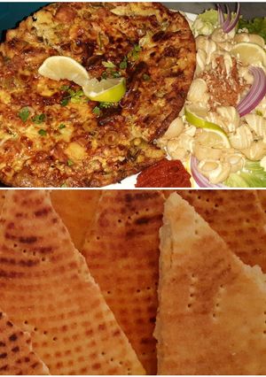 صورة لوصفة رخساس هشيش وغراتان بطاطا مرفوق بصلطة المقرونة