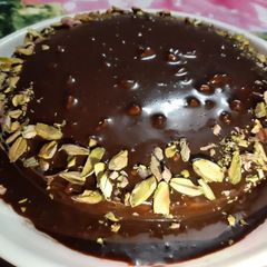 A picture of Homemade Choco chip cake.