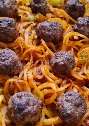 صورة لوصفة كرات اللحم بالبطاطلز