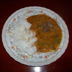 A picture of Pumpkin served with rice.