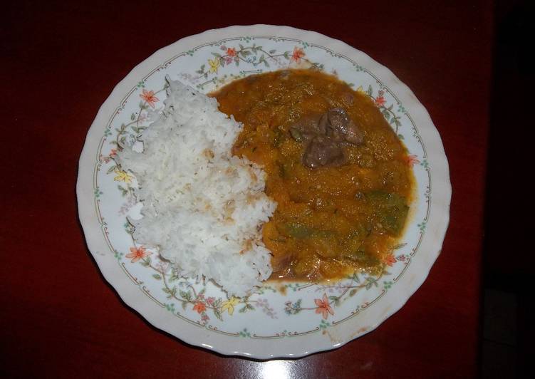 Pumpkin served with rice