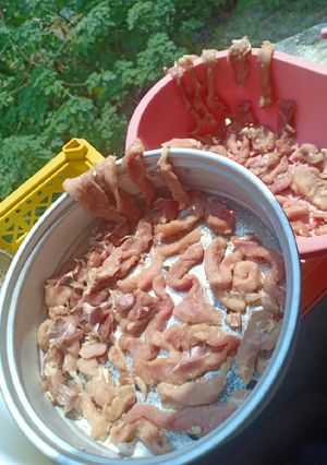 รูปของ หมูกระเทียมแดดเดียว