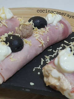 Una foto de Canelones fríos de jamón cocido