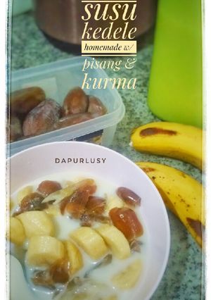 Foto resep Susu kedele homemade w/ pisang & kurma