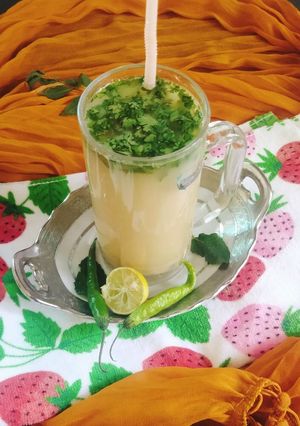 A picture of Sattu buttermilk (masala sattu buttermilk).