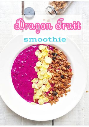 Foto resep Buah naga smoothie (red dragon fruit)