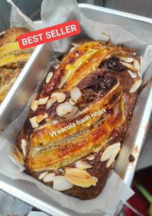 Hình của món Bánh chuối yến mạch vị socola hạnh nhân.