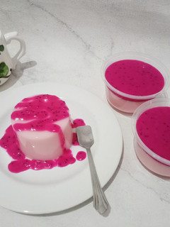 Foto resep Puding Jelly Leci vla Buah Naga