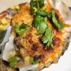 A picture of Brad's Ceviche Oyster Rockefeller.