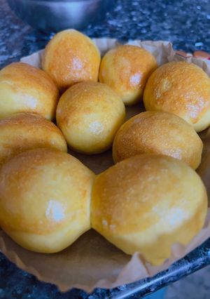 無糖南瓜小餐包(氣炸鍋版) 的食譜成品照片