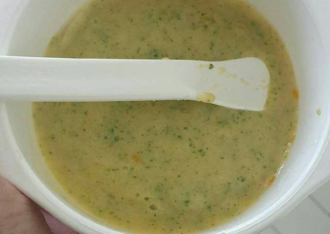 Mpasi 6bln+bubur saring salmon +sayur