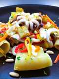 Paccheri con pescespada e seppie