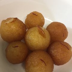 A picture of Gulab Jamun made of milk powder.