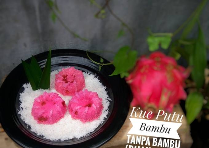 Recipe: Appetizing Kue Putu Bambu Tanpa Bambu (Buah Naga)