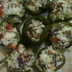 A picture of Baked Stuffed Potato Cheese Capsicum.