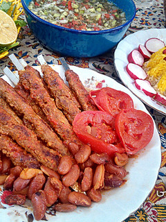 عکسی از دستور غذای سریع و خوشمزه "کباب سیخی تابه ای"