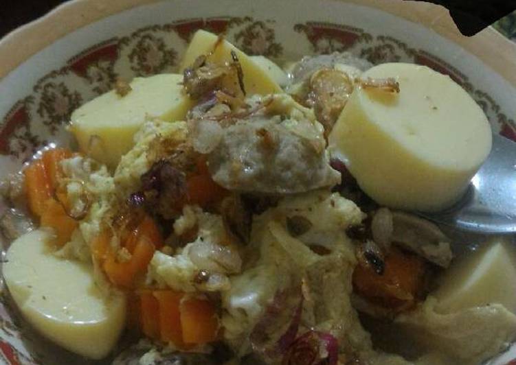 Bahan memasak Sup tofu + bihun jagung Lezat