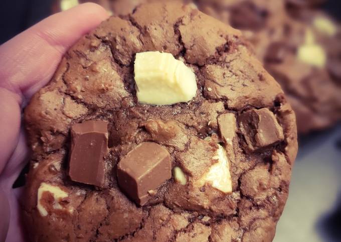 Cookies fondants aux 3 chocolats đ€€
